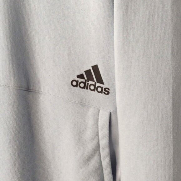 EUC Adidas Men Light Blue Full Zip Two Pocket Fleece Jacket XXL 2XL - Picture 6 of 10